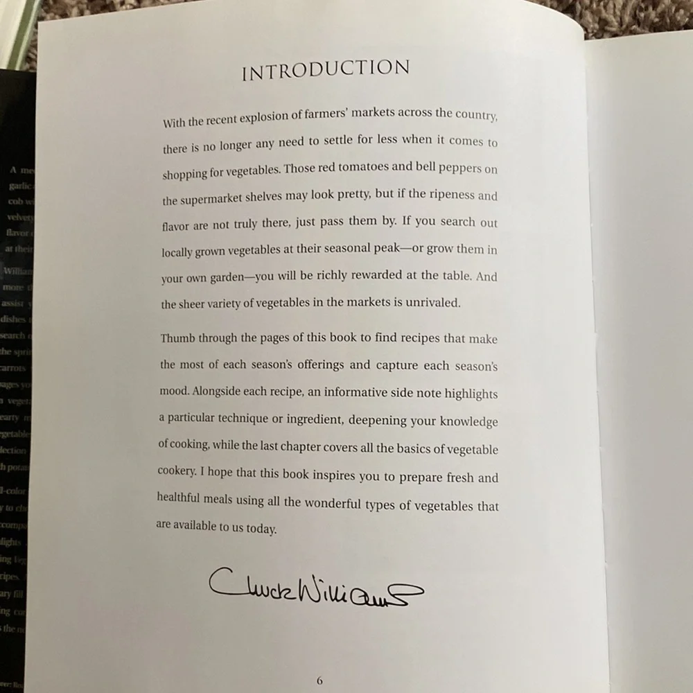 Williams-Sonoma Vegetable Recipe edit and intro by Chuck Williams hardco…